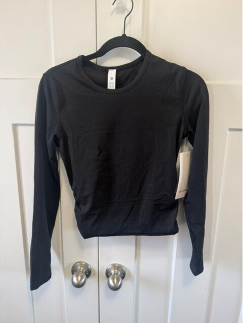 NWT Lululemon black all it takes back twist silky long sleeve top size 8